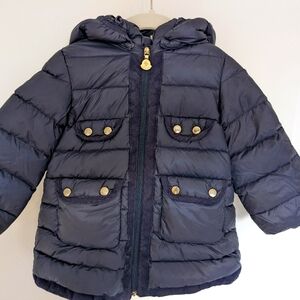 Moncler Navy Puffer Jacket with removable hood size 18-24 Months